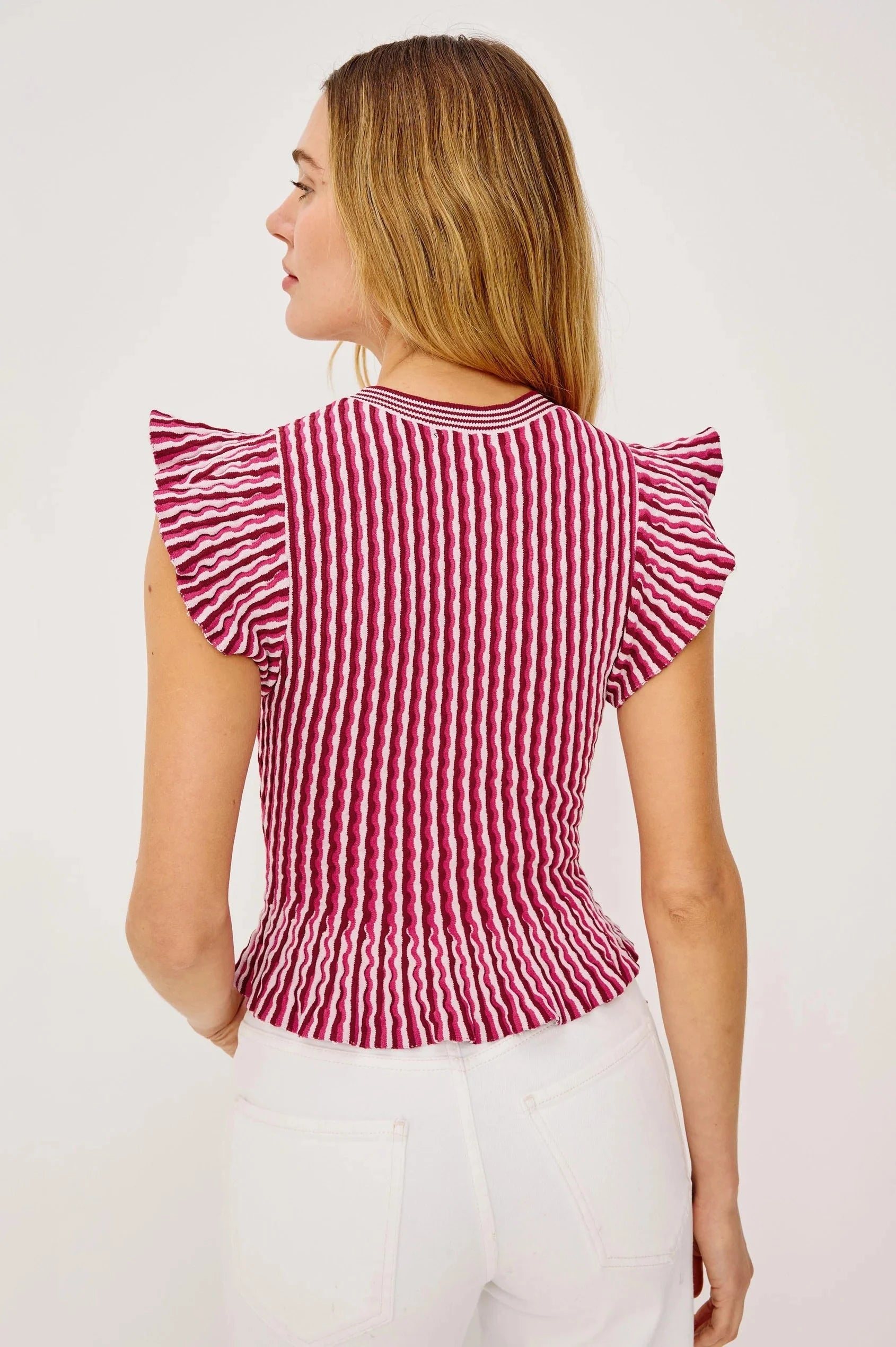 Bryn Top Stripe Berry Tops - Blouses Rails 