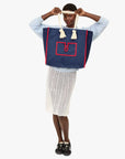Beach Marine Canvas Bag Navy Tote & Satchel Clare V. 