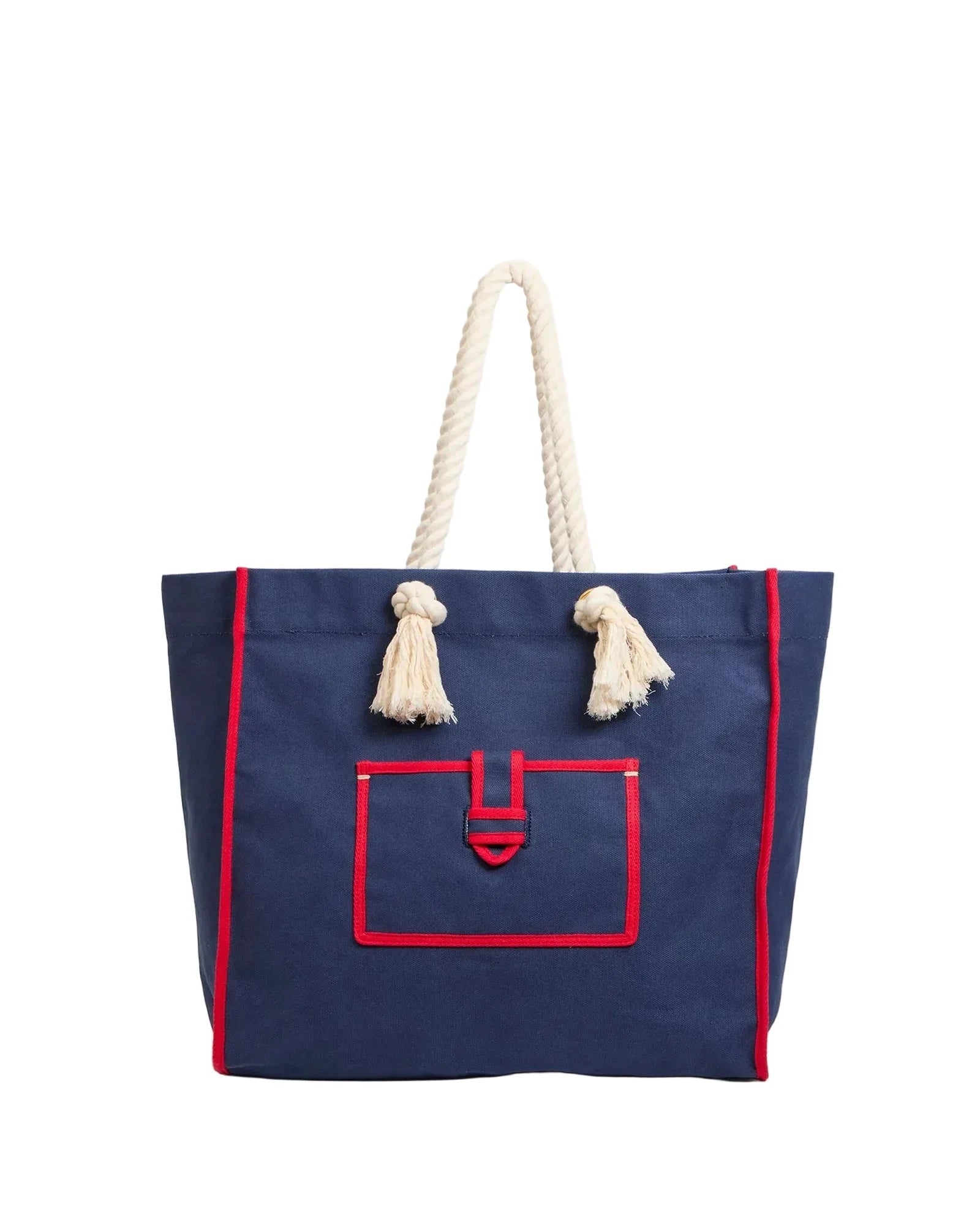 Beach Marine Canvas Bag Navy Tote & Satchel Clare V. 