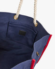 Beach Marine Canvas Bag Navy Tote & Satchel Clare V. 