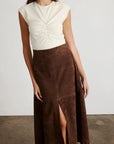 Suede Hudson Skirt Chocolate Skirts - Midi Tanya Taylor 