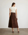 Suede Hudson Skirt Chocolate Skirts - Midi Tanya Taylor 