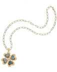 Lucky In Love Clover Black Mother Of Pearl 18" Drawn Link Necklaces Jane Win 