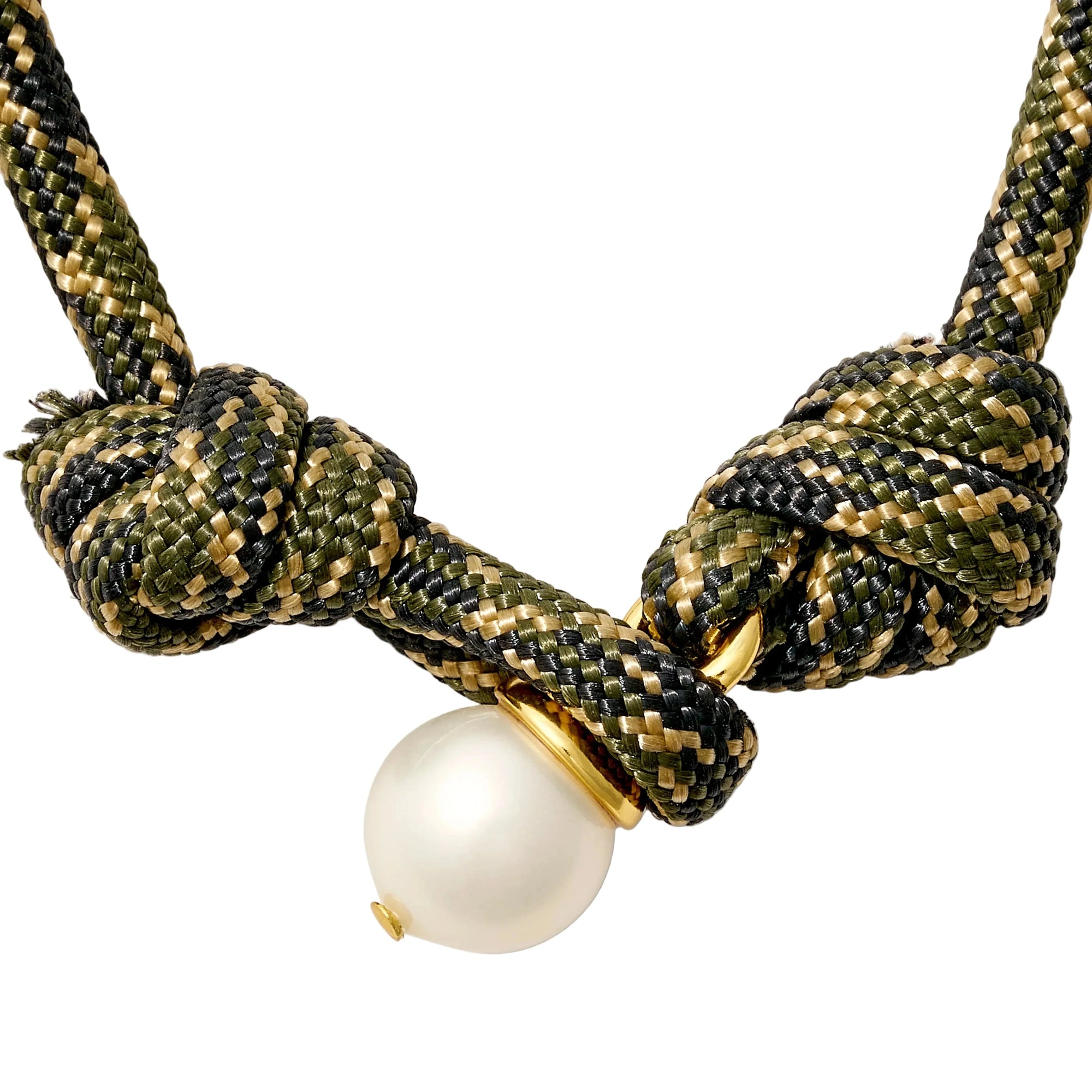 The Paracord Pearl Bracelet Blackened Sage Bracelets Catherine Canino 