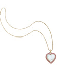 Bloom Mother of Pearl Heart Pendant 16-18" Classic Rolo Chain Necklaces Jane Win 