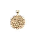 Bloom Small Embellished Pendant Coin 16-18" Classic Rolo Chain Necklaces Jane Win 