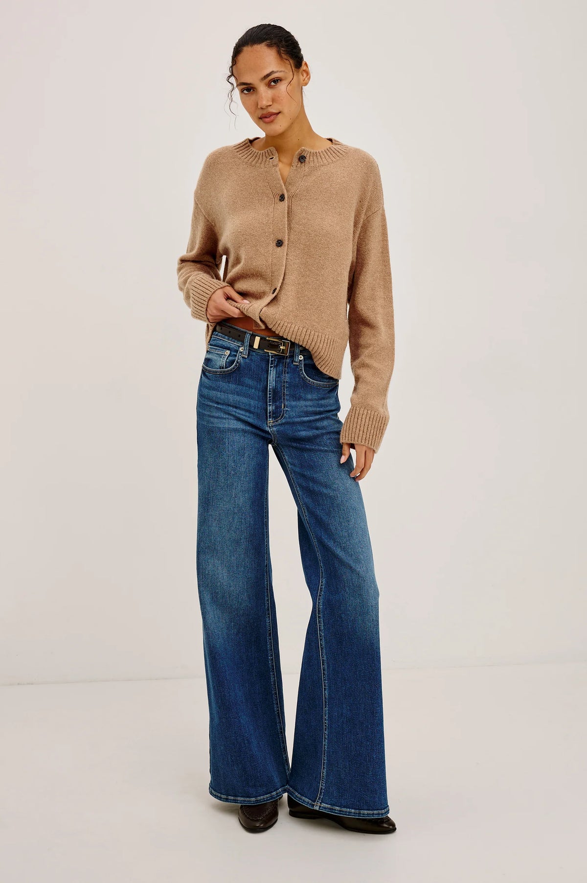 Carre Cardigan Heather Camel