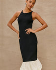 Cheryl Dress Black Ivory Dresses - Midi Rails 