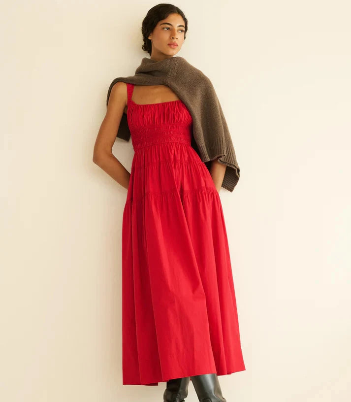 Clover Dress Deep Tomato Dresses - Midi Doen 