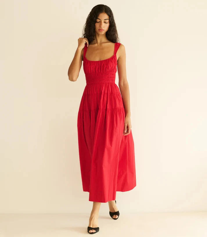 Clover Dress Deep Tomato Dresses - Midi Doen 
