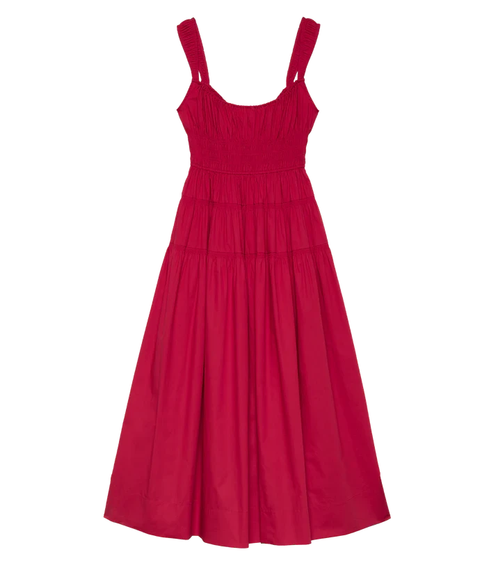 Clover Dress Deep Tomato Dresses - Midi Doen 
