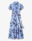 Blue floral dress on a white background