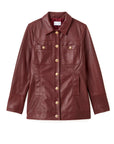 Winifred Leather Jacket Wine Outerwear - Longsleeve Cartolina 