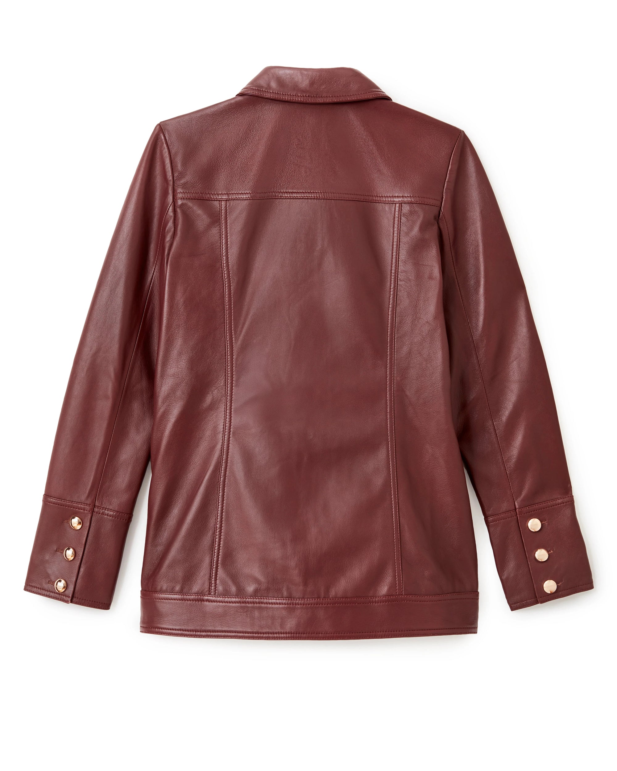 Winifred Leather Jacket Wine Outerwear - Longsleeve Cartolina 