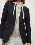Cashmere Hoodie Dickey Grey Tops - Blouses Veronica Beard 