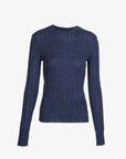 Crew Neck Kayden Knit Top Melange Navy Sweater - Crewneck Tanya Taylor 