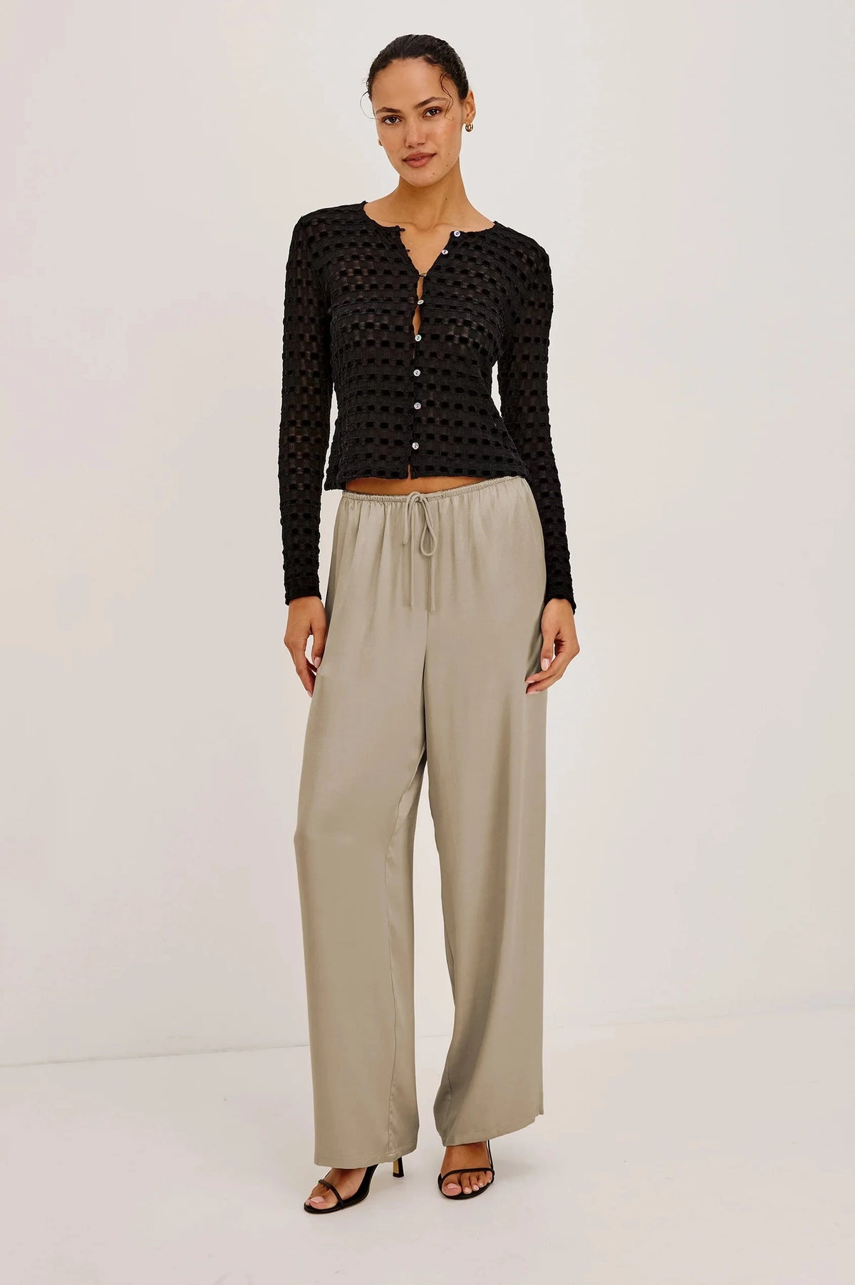 Cyrah Black Checkerboard Tops - Button Down Rails 