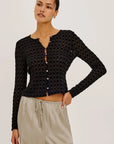 Cyrah Black Checkerboard Tops - Button Down Rails 