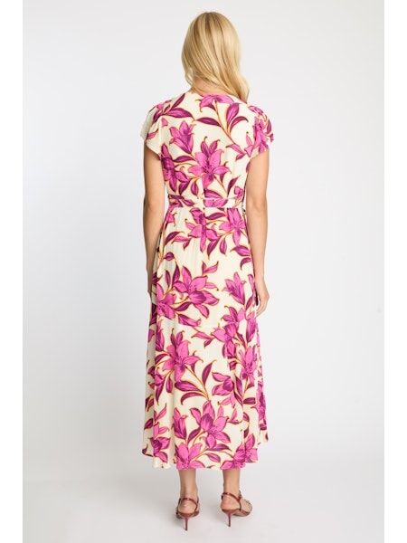 Lila Dress Floret Fuchsia Dresses - Midi Caballero 