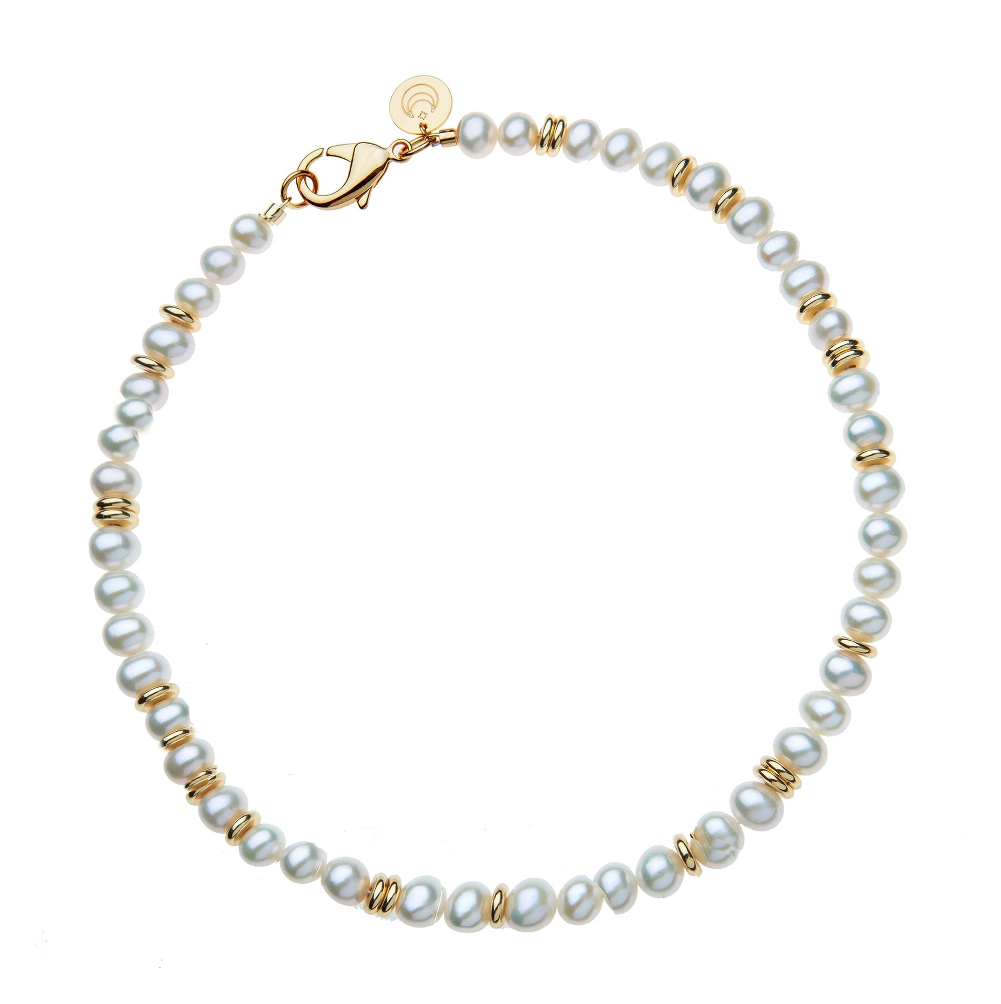 Calypso Pearl Necklace White and Gold Necklaces Jane Win 