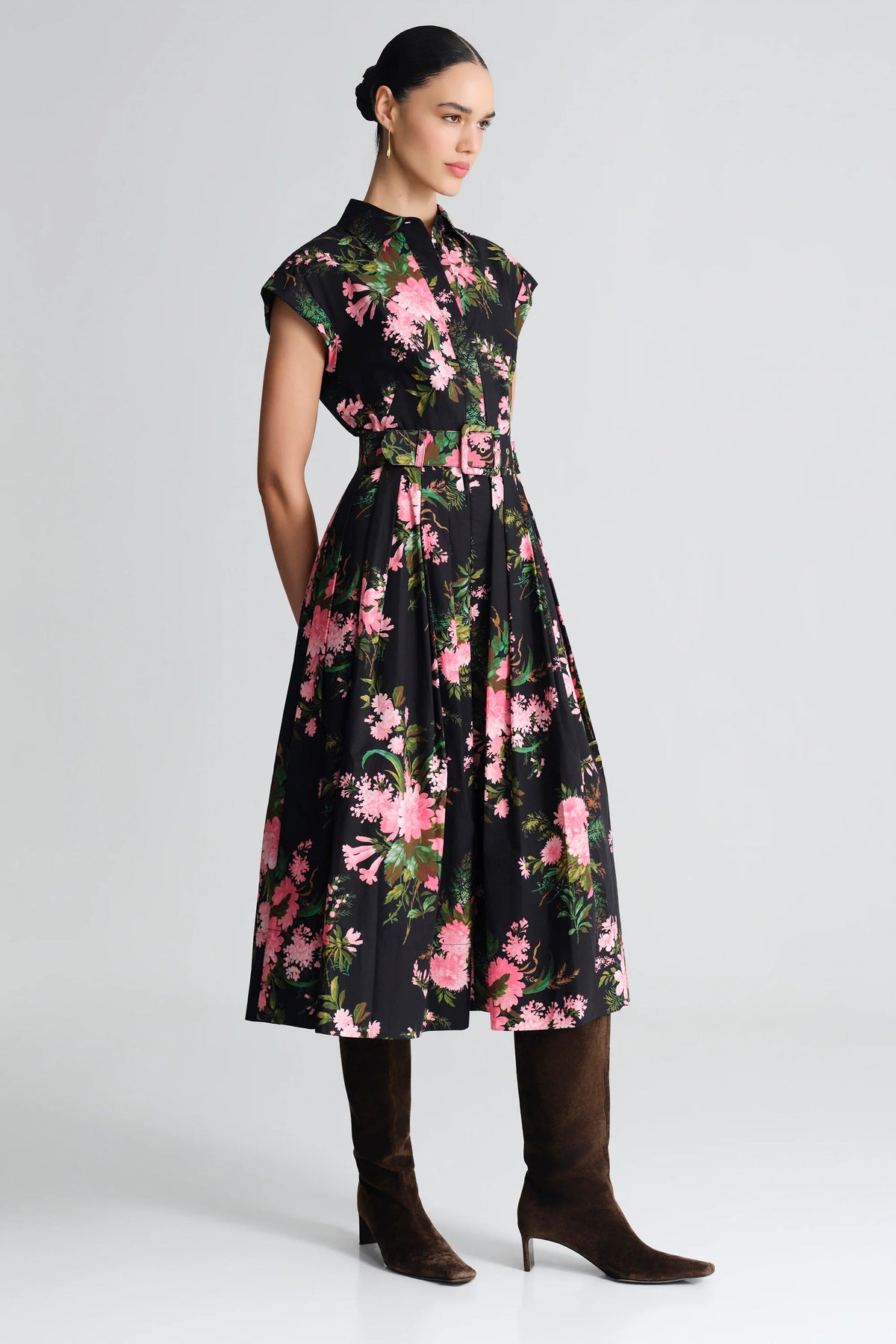 Octavia Dress Kiera Flora Black Dresses - Midi Cara Cara 