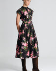 Octavia Dress Kiera Flora Black Dresses - Midi Cara Cara 