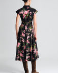 Octavia Dress Kiera Flora Black Dresses - Midi Cara Cara 