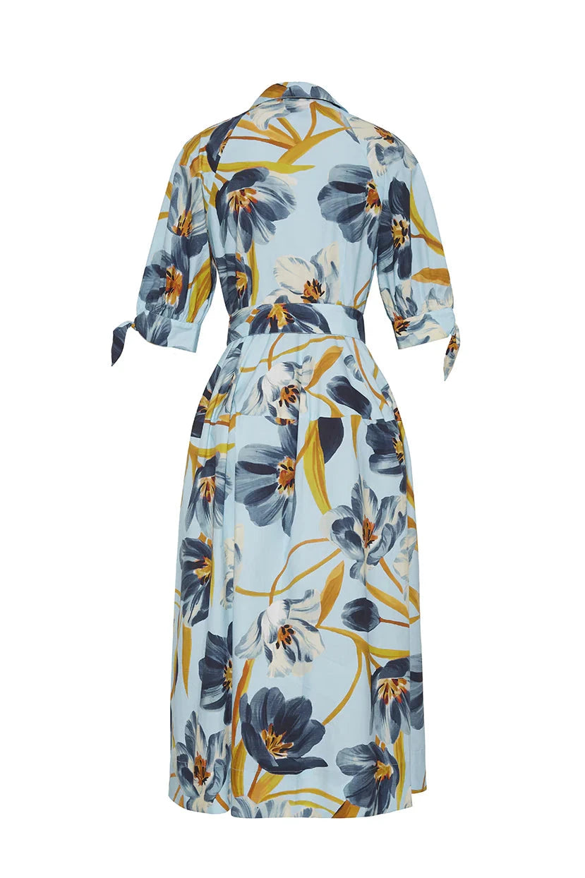 Caro Midi Dress Marais Bloom Blue Dresses - Midi Cara Cara 