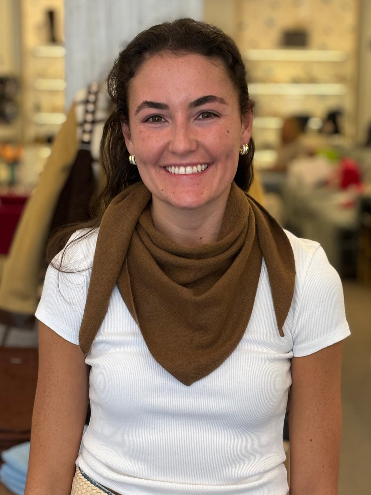 Cashmere Neckerchief Cedarwood Scarves White + Warren 
