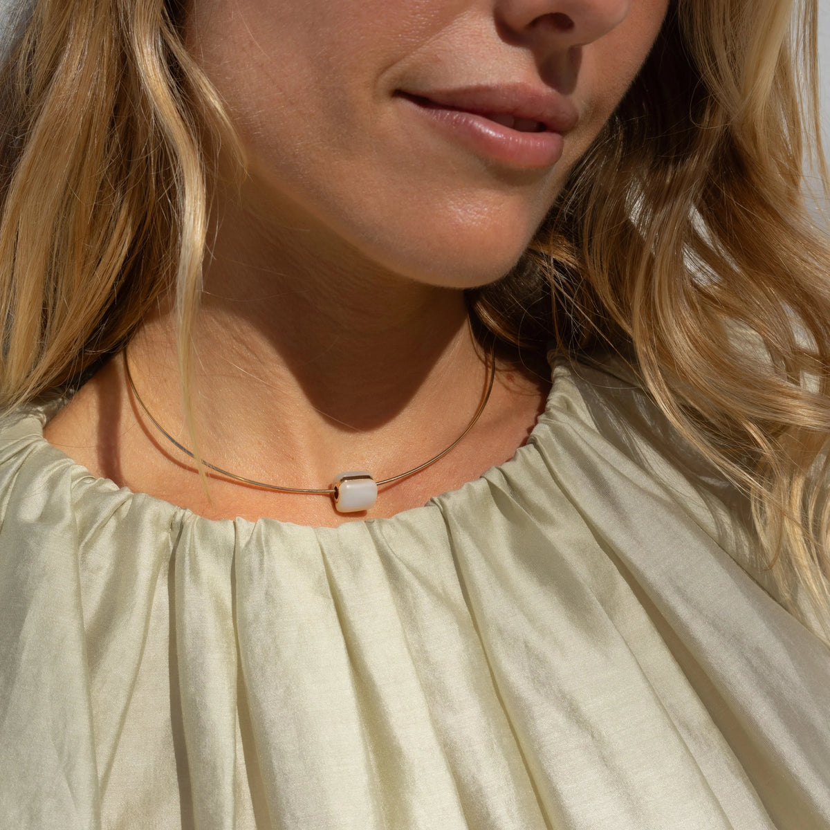 Celine Bead Charm Mother of Pearl Necklace Charm Thatch 