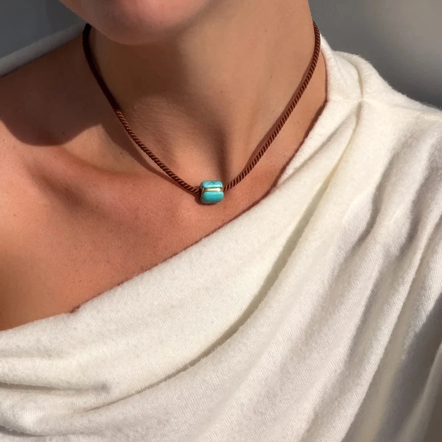 Celine Bead Charm Turquoise Necklace Charm Thatch 