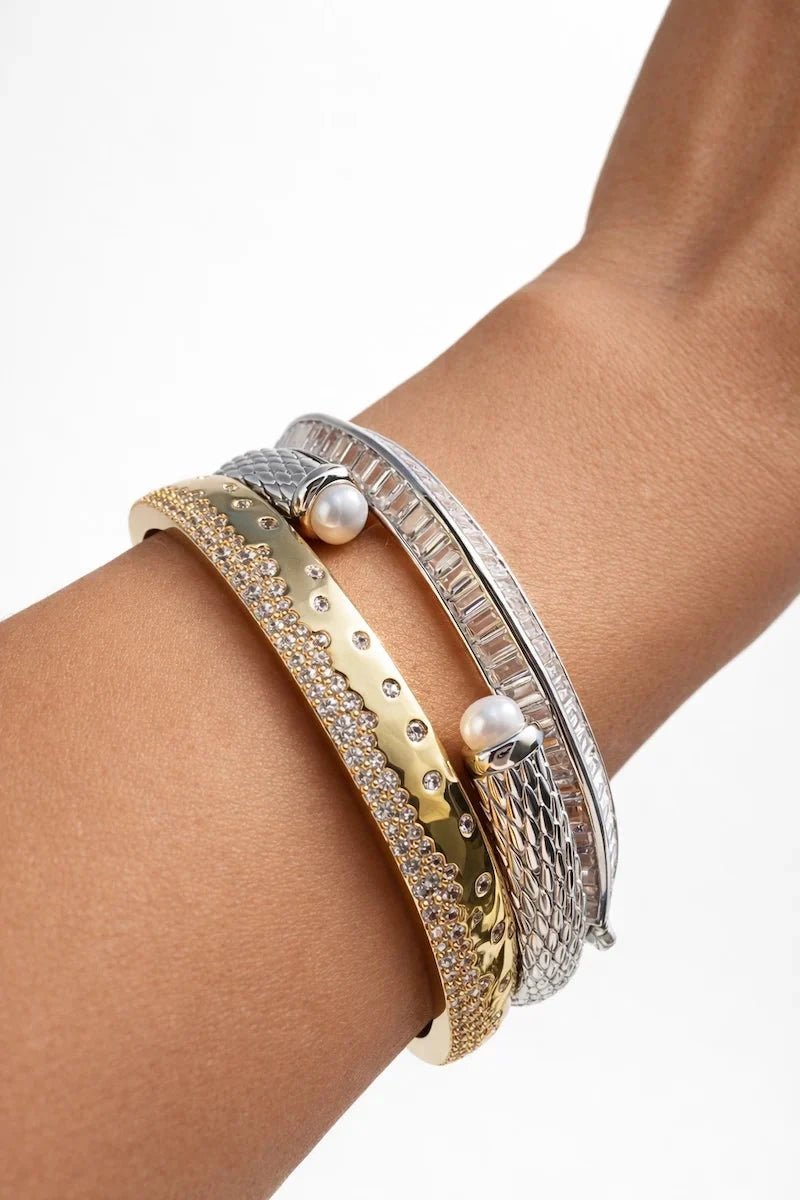 Champagne Fizz Bangle Gold Plate Bracelets Native Gem 