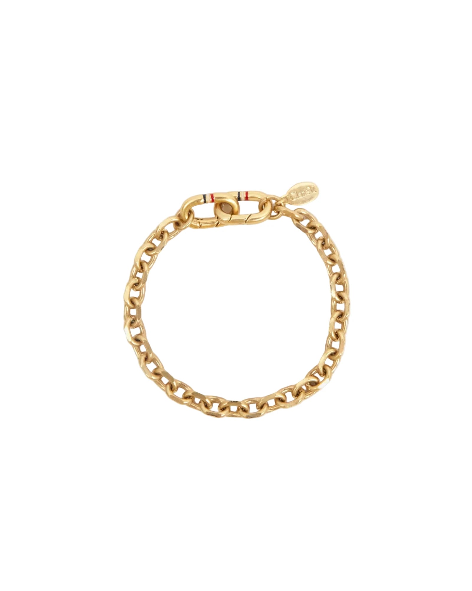 Gold chain bracelet on a white background