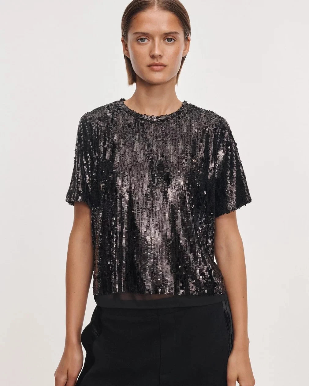 Cher Sequin Shirt Black Tops - Blouses rag &amp; bone 