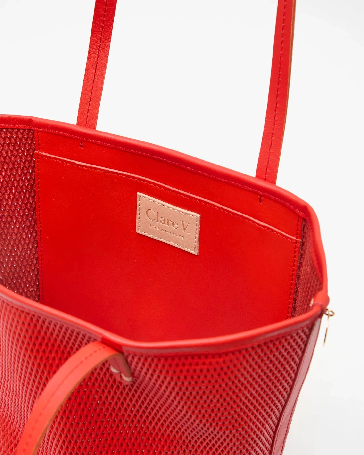 Choupette Diamond Perf Bright Poppy Hobo & Shoulder Clare V. 