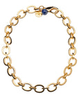 Chunky Link Chain With Lapis Bead 16" Necklaces Jane Win 