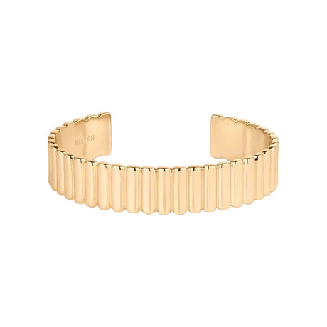 Gold bracelet on a white background
