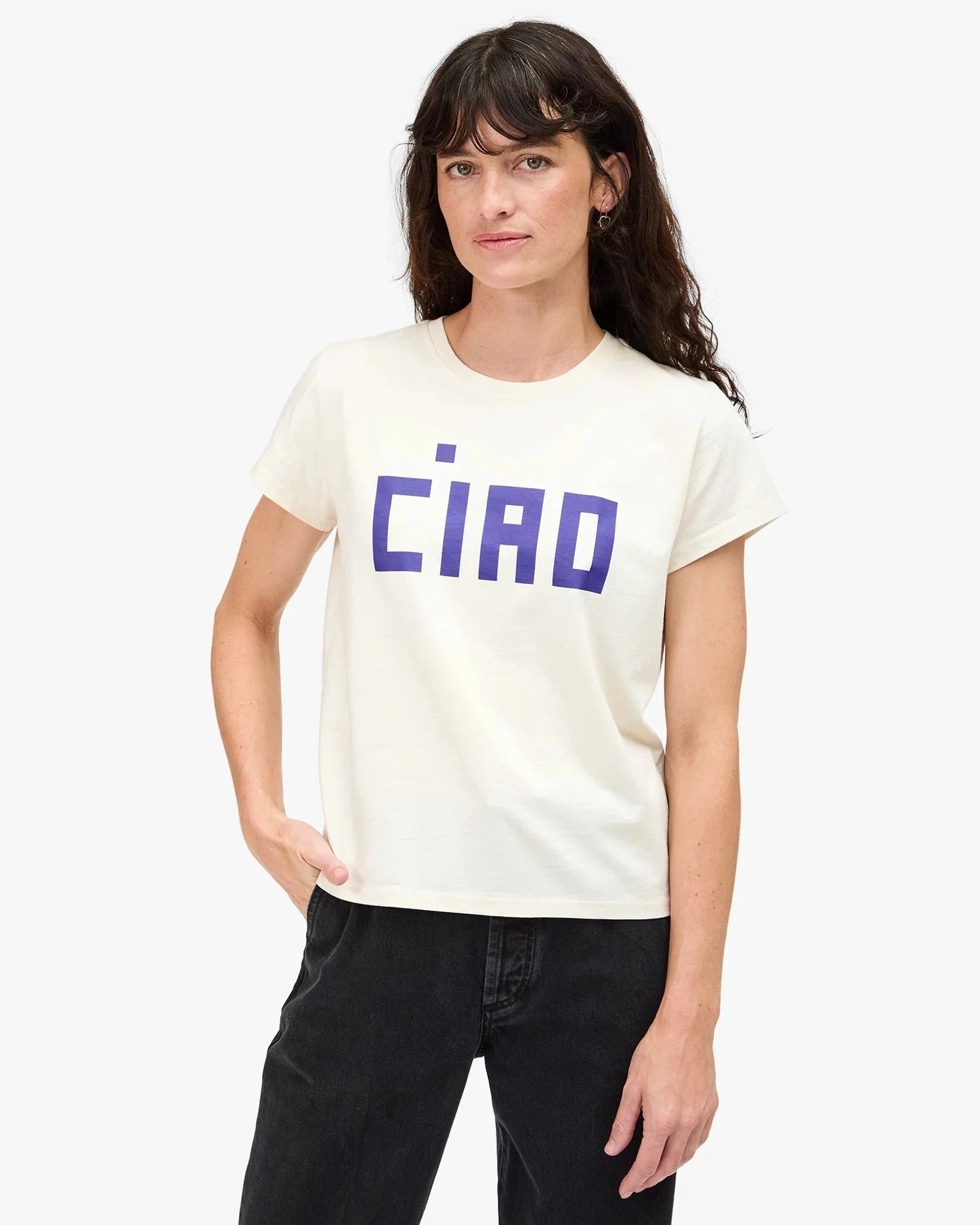 Classic Tee Cream w/ Royal Ciao Tops - Tees Clare V. 