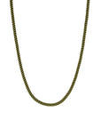 Green braided necklace on a white background