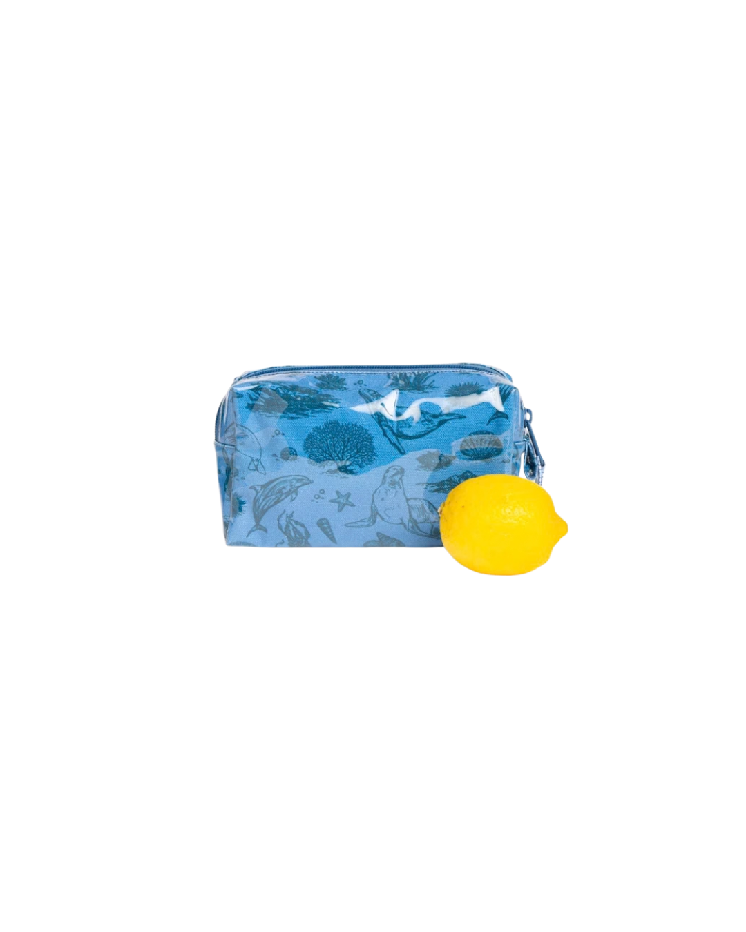 Medium Ocean Toile Makeup Bag Blue/Dark Blue