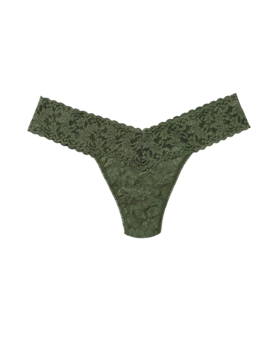 Low Rise Lace Thong Herb Green Hosiery and Lingerie Hanky Panky 