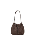Firenze Bucket Bag Dark Brown Suede Hobo & Shoulder Rails 