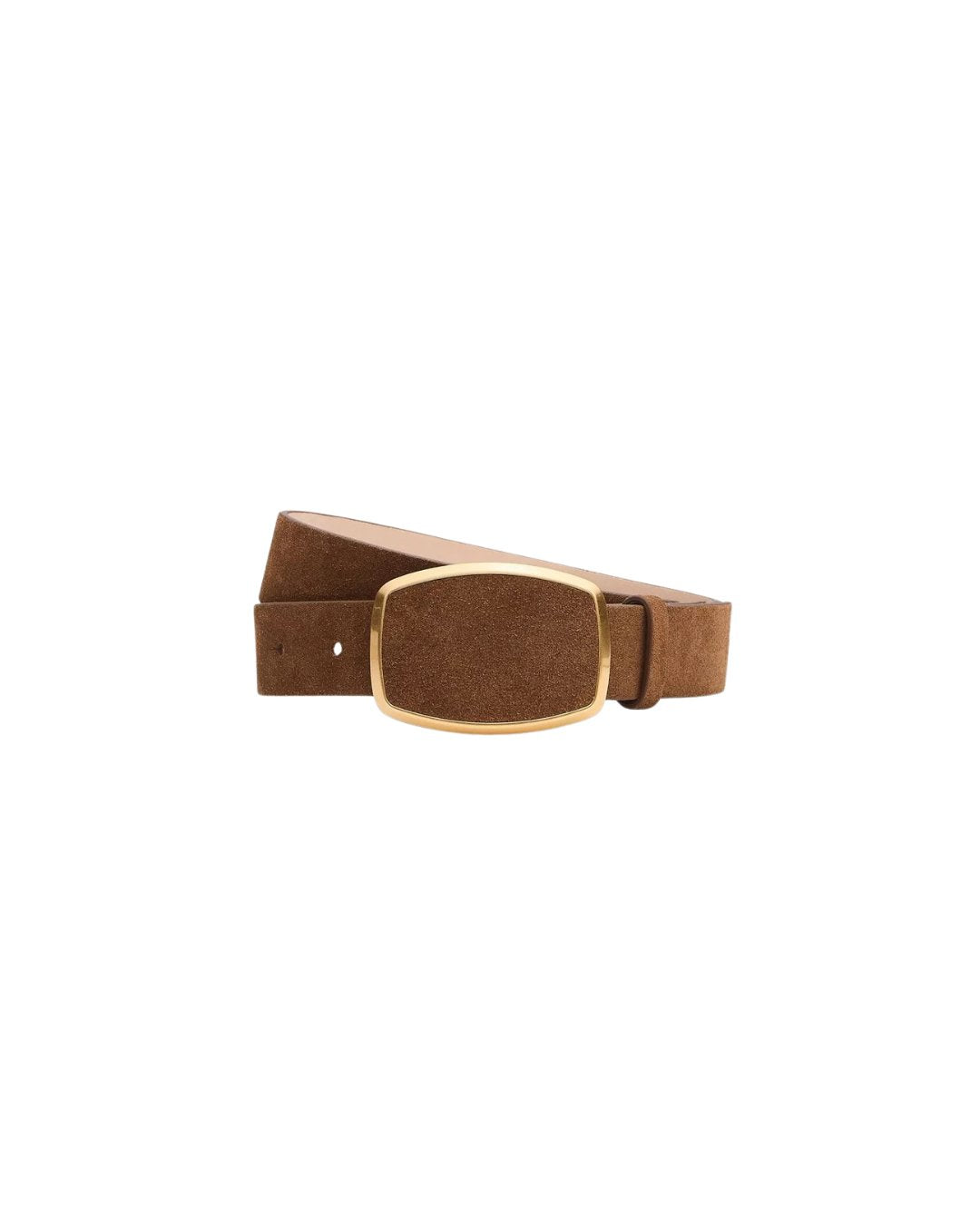 Wyatt Plaque Suede Belt Dark Sand Suede Belts rag & bone 