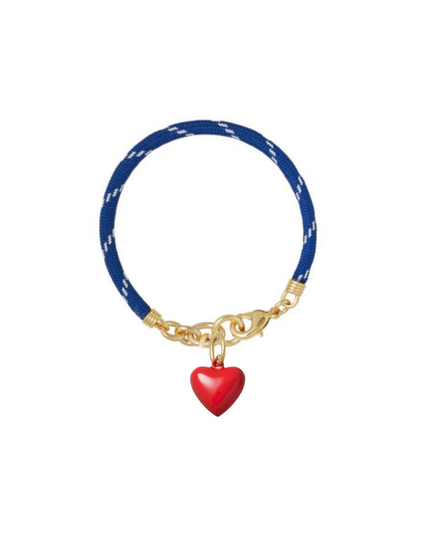 Happy Cord Charm Bracelet Blue Mini Puffy Heart Red Bracelets Roxanne Assoulin 