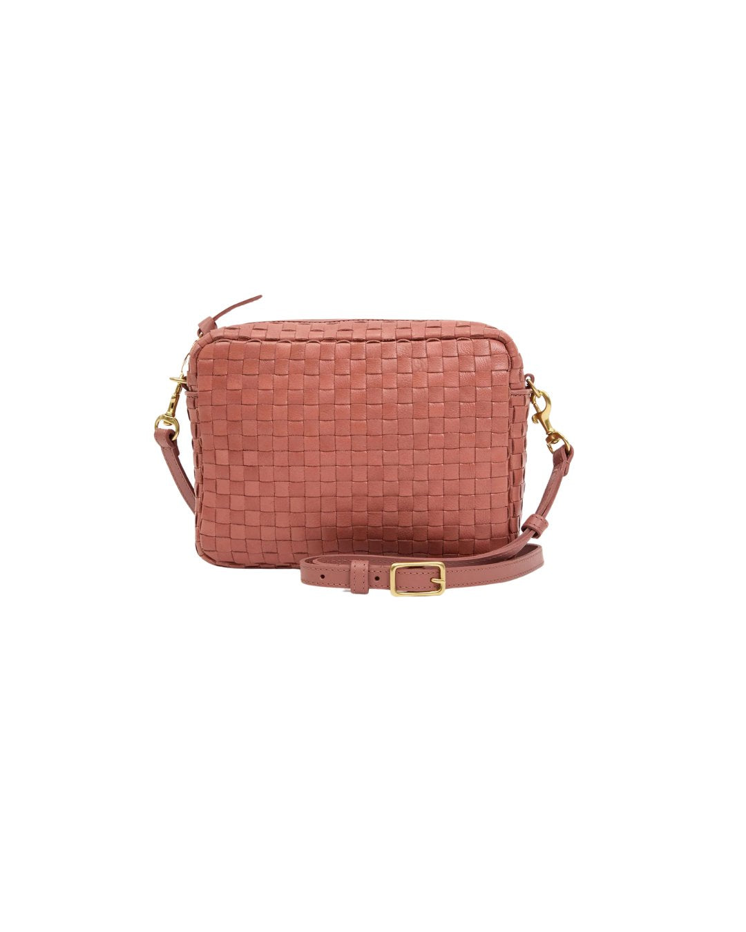 Midi Sac Woven Checker Rose Clay Crossbody Clare V. 