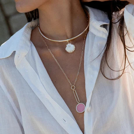 Coquille Mother of Pearl Shell Bail Charm Jewelry Thatch 