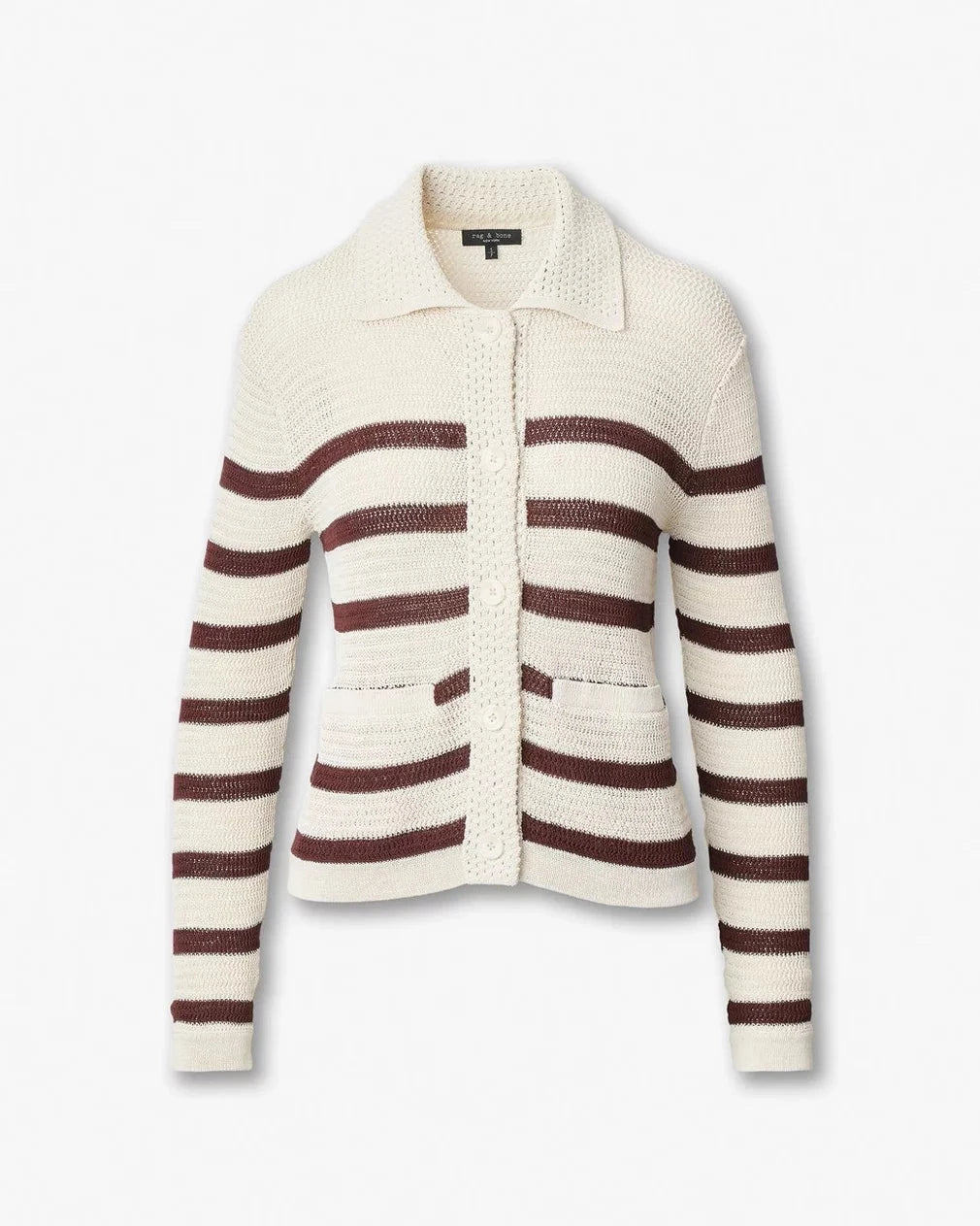 Costi Striped Cardigan Turtledove Sweater - Cardigans rag & bone 