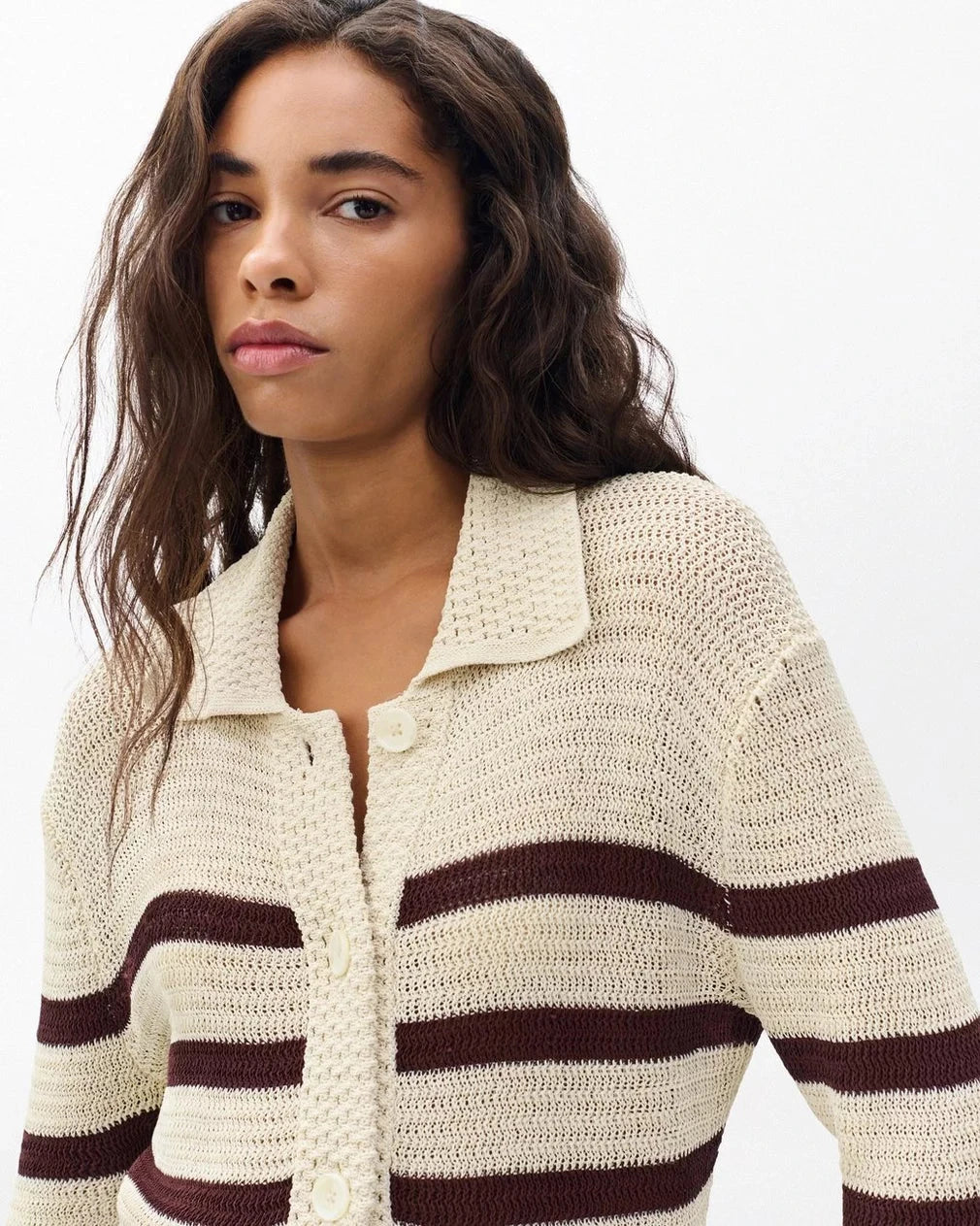 Costi Striped Cardigan Turtledove Sweater - Cardigans rag & bone 