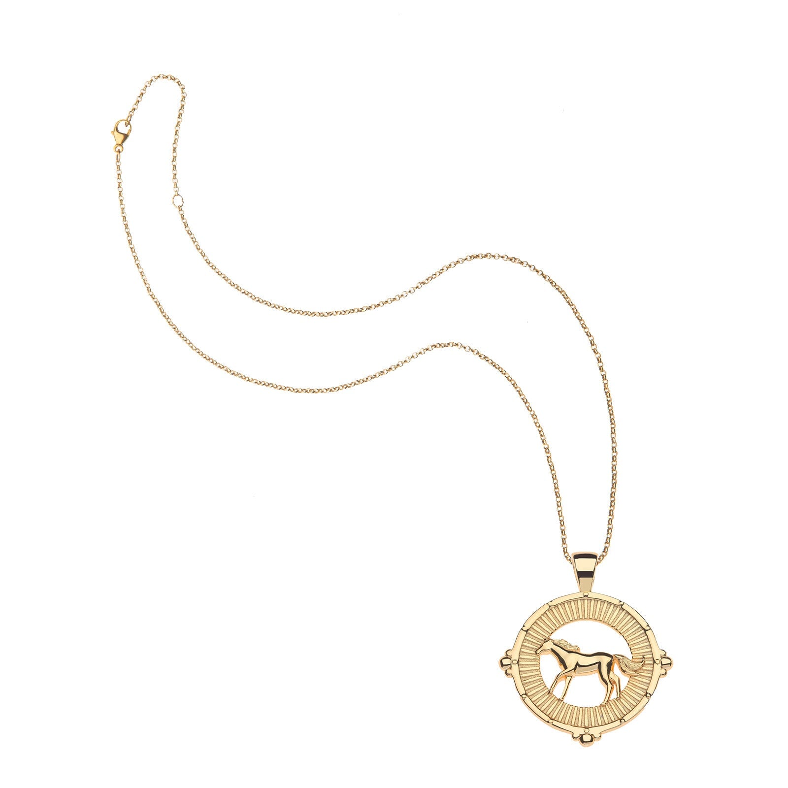 Courage Cutout Horse Coin 16-18" Classic Rolo Necklaces Jane Win 