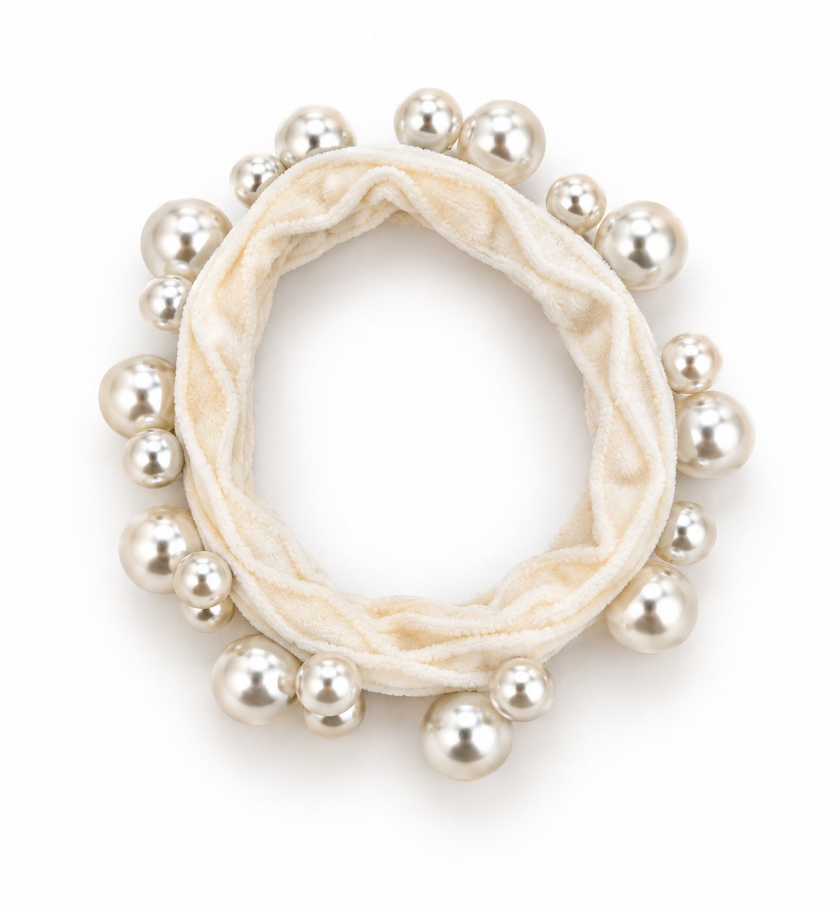 Textured Seamless Pearl Hair Ties Cream Beauty & Hair Adorro 